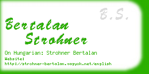 bertalan strohner business card